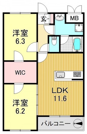 平野駅 徒歩8分 1階の物件間取画像